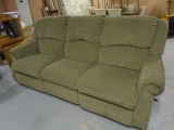 Beautiful Sage Green Dual Reclining Sofa