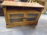 Flat Panel  TV Stand Cabinet w/ Double Glass Doors