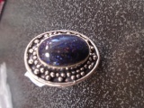 German Silver & Blue Sun Stone Ring