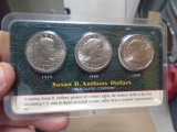 3 Susan B Anthony Dollar Coins