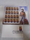 Full Sheet of First Day of Issue John Wayne Stamps