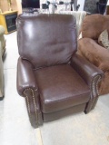 Like New Chocolate Brown Leather Tilt Back Recliner