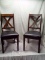 Pair of X-Back Leather Padded Dining Chairs