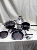 11 piece set of T-Fal Pots and Pans