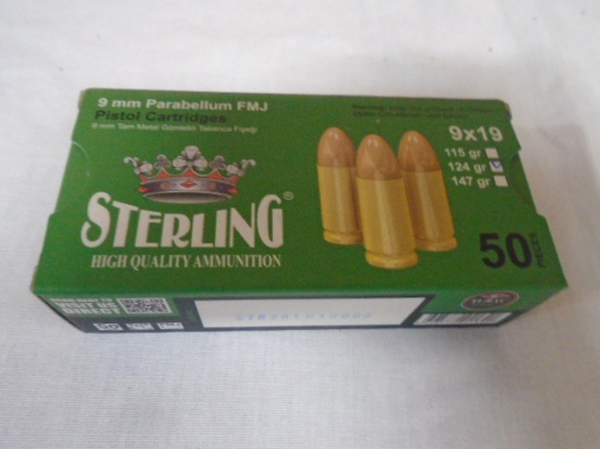 50 Round Box of Sterling 9mm
