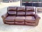 Brown Bonded Leather Dual Reclinging Sofa