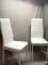 Pair of White Faux Leather Dining Chairs