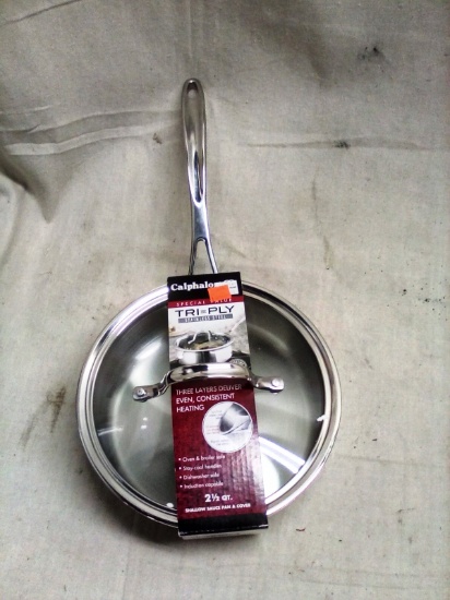 Calphalon Ti Ply Stainless Steel 2.5 Qt. pan with lid