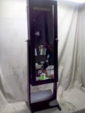 Black Jewelry Armoire Stand with Mirror