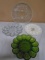 Vintgage Glass Relish Tray & 3 Egg Plates