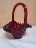 Fenton Ruby Glass Basket