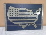 Wood & Galvanized Metal Americana Wall Art