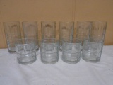 6 Heavy Weighted Bottom Glass Tumblers & 4 Matching Scotch Glasses