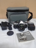 Canon AE-1 Program 35mm Camera w/ Canon Speed Lite 188A Flash