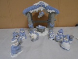 9pc Snowman Nativity Set