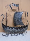 Large Metal Art Ship