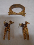 Giraffe Bracelet & Earring Set