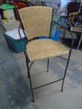 Iron & Wicker Bar Stool