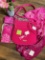 Dark Pink Vera Bradley Bag w/Wallet and Accessories