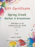 $25 Gift Certificate