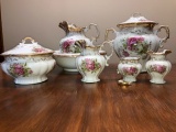 Antique Washbowl and Pitcher Plus Assorted Pieces-Approximately 120 Years Old-Some Damage