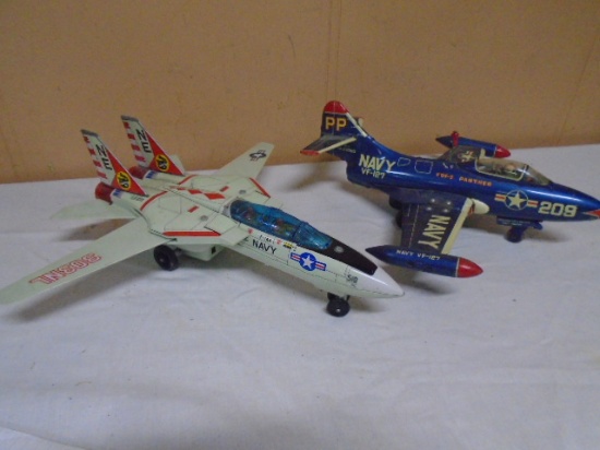 2 Tin Type Navy Fighter Jets