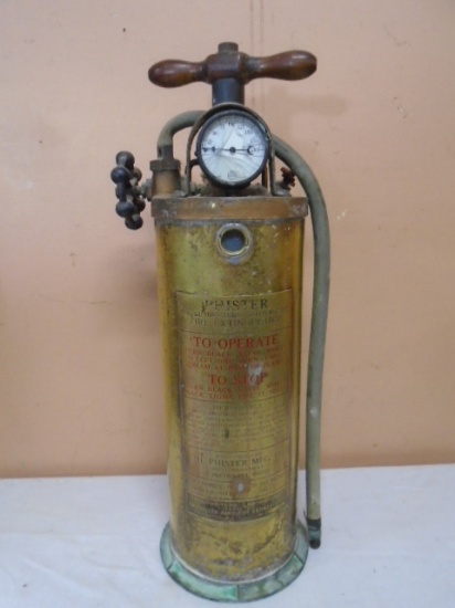 Antique Phister 1 Gallon Brass Fire Extinguisher