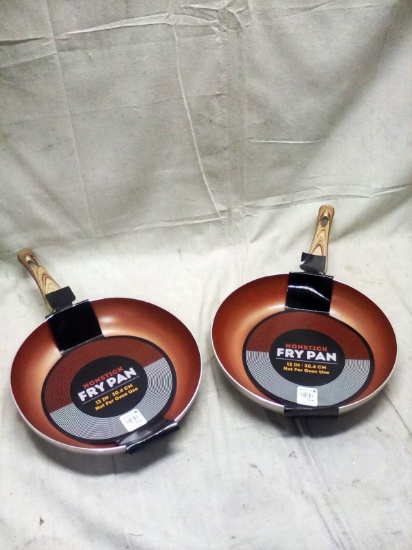 Pair of Wood Handle Non-Stick 12" Skillets