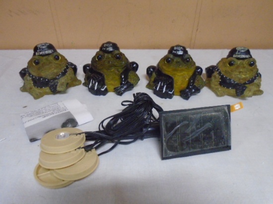 Set of 4 Solar Powered Garden Frog Lights