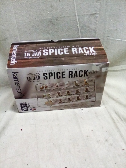 Horizontal Chrome Wire 15 Jar Spice Rack