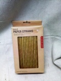 144 Metallic Gold Paper Straws