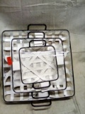 Set of 3 Enameled Metal Service Baskets