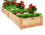 8x2ft Wooden Raised Garden Bed Planter for Garden, Lawn, Yard