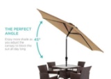 10ft Outdoor Steel Market Patio Umbrella Decoration w/ Tilt, Crank Lift