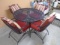 Round Wrought Iron Patio Table and 4 Chairs w/Cushions