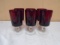 Set of 6 Ruby Stemmed Glasses