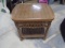 All Weather Wicker Side Table w/ Glass Insert