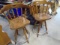 Matching Pair of Wooden Swivel Bar Stools