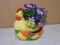 Ceramic Chicken Planter w/ Silk Flowers