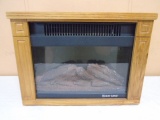 Heat Surge Oak Table Top Infared Fireplace Heater