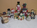 Large Group of Snowman Figurines
