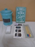 Chalkboard Canister-Cowgirl Sign-Chalk Supplies