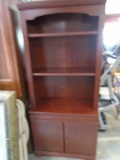 Cherry Finish Bookcase w/ 2 Doors on Bottom