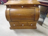 Beautiful Oak Roll-Up Door Side Table w/ Drawer