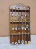 Spoon Collection on Display Rack