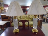 2 Beautiful Waterford Lead Crystal Table Lamps