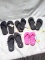 5 Pair of Misc. Sized Flip Flops and Slides