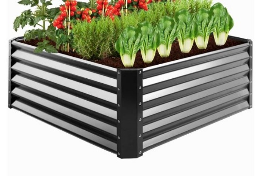 Outdoor Metal Raised Garden Bed for Vegetables, Flowers, Herbs - 4x4x1.5ft