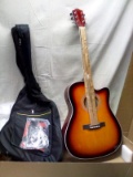 Full Size Beginner Acoustic Guitar Set with Case, Strap, Capo - 41in