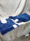 Blue Wamsutta Bath Rug Set 100% Cotton